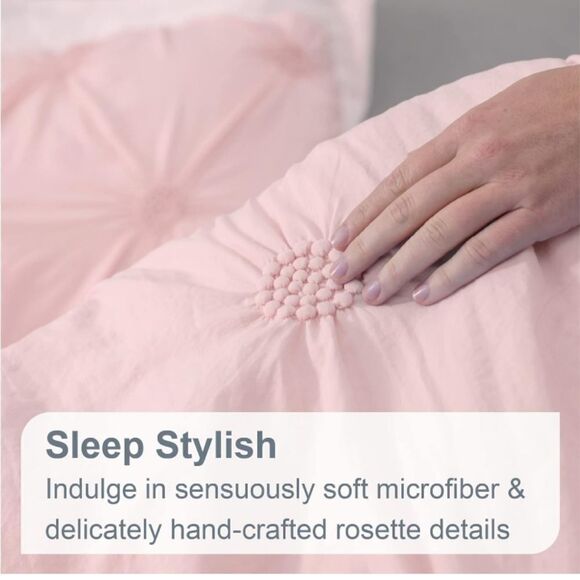 💯🔥Swift Home King Cal/King Baby Pink Rose Blush 3-Piece Down Alternative Comfo - Picture 8 of 10